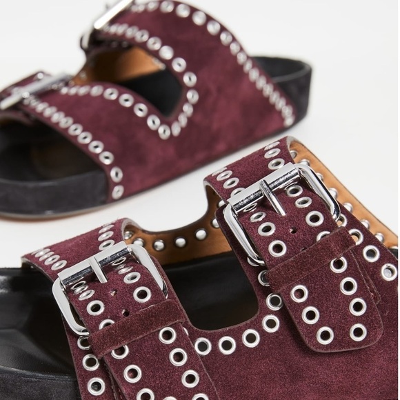 Isabel Marant Lenyo suede grommet slides - Picture 7 of 12